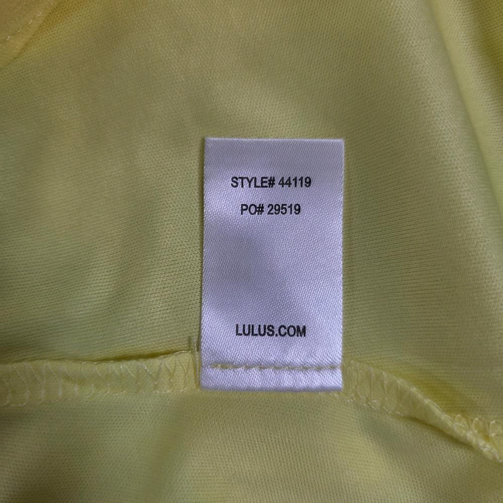Lulus Freestyle Sheer Sleeve Shift Dress Bright Yellow Chiffon XS Women Mini - Picture 5 of 9